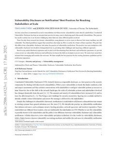 Vulnerability Disclosure or Notification? Best Practices for Reaching Stakeholders at Scale