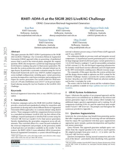 RMIT-ADM+S at the SIGIR 2025 LiveRAG Challenge