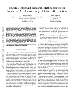 Towards Improved Research Methodologies for Industrial AI: A case study of false call reduction