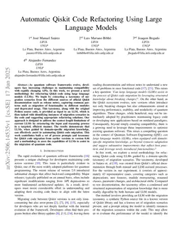 Automatic Qiskit Code Refactoring Using Large Language Models