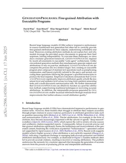 GenerationPrograms: Fine-grained Attribution with Executable Programs