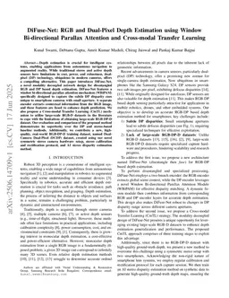 DiFuse-Net: RGB and Dual-Pixel Depth Estimation using Window Bi-directional Parallax Attention and Cross-modal Transfer Learning