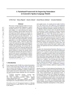 A Variational Framework for Improving Naturalness in Generative Spoken Language Models