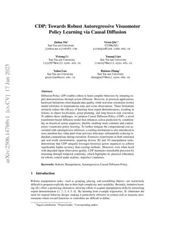 CDP: Towards Robust Autoregressive Visuomotor Policy Learning via Causal Diffusion