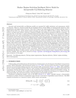 Markov Regime-Switching Intelligent Driver Model for Interpretable Car-Following Behavior