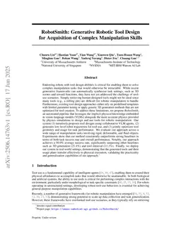 RobotSmith: Generative Robotic Tool Design for Acquisition of Complex Manipulation Skills