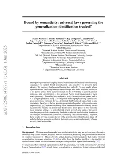 Bound by semanticity: universal laws governing the generalization-identification tradeoff