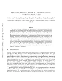 Heavy-Ball Momentum Method in Continuous Time and Discretization Error Analysis