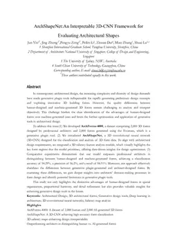 ArchShapeNet:An Interpretable 3D-CNN Framework for Evaluating Architectural Shapes