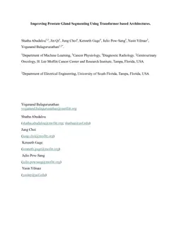 Improving Prostate Gland Segmenting Using Transformer based Architectures