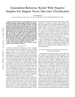 Generalized Reference Kernel With Negative Samples For Support Vector One-class Classification