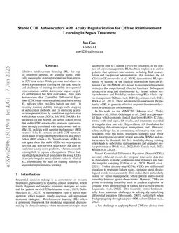 Stable CDE Autoencoders with Acuity Regularization for Offline Reinforcement Learning in Sepsis Treatment