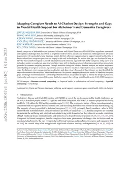 Mapping Caregiver Needs to AI Chatbot Design: Strengths and Gaps in Mental Health Support for Alzheimer's and Dementia Caregivers