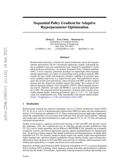 Sequential Policy Gradient for Adaptive Hyperparameter Optimization