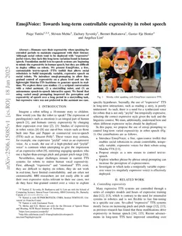 EmojiVoice: Towards long-term controllable expressivity in robot speech
