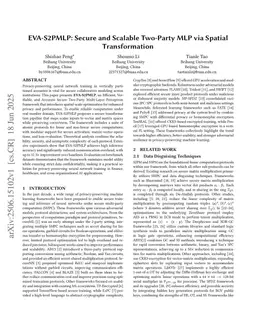 EVA-S2PMLP: Secure and Scalable Two-Party MLP via Spatial Transformation