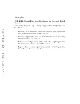 CKD-EHR:Clinical Knowledge Distillation for Electronic Health Records