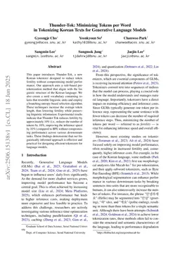 Thunder-Tok: Minimizing Tokens per Word in Tokenizing Korean Texts for Generative Language Models