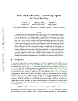 When and How Unlabeled Data Provably Improve In-Context Learning