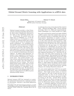 Global Ground Metric Learning with Applications to scRNA data