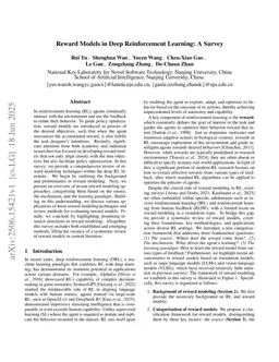 Reward Models in Deep Reinforcement Learning: A Survey