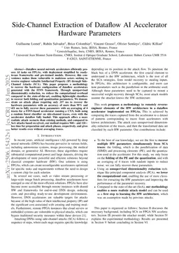 Side-Channel Extraction of Dataflow AI Accelerator Hardware Parameters