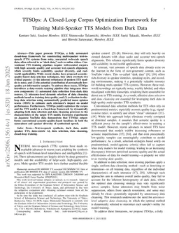 TTSOps: A Closed-Loop Corpus Optimization Framework for Training Multi-Speaker TTS Models from Dark Data