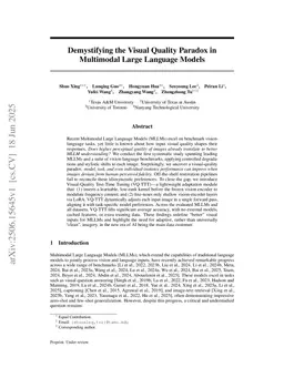 Demystifying the Visual Quality Paradox in Multimodal Large Language Models