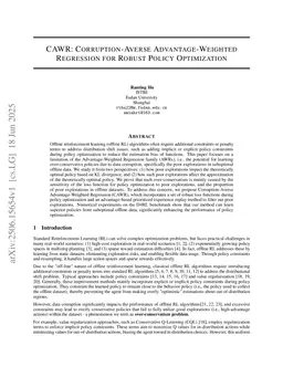 CAWR: Corruption-Averse Advantage-Weighted Regression for Robust Policy Optimization
