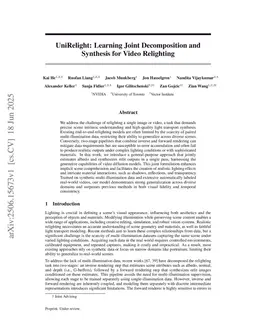 UniRelight: Learning Joint Decomposition and Synthesis for Video Relighting