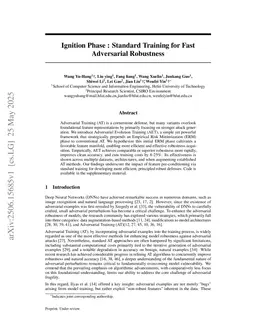 Ignition Phase : Standard Training for Fast Adversarial Robustness