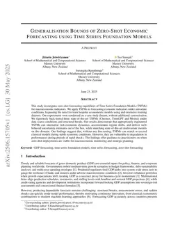 Generalisation Bounds of Zero-Shot Economic Forecasting using Time Series Foundation Models