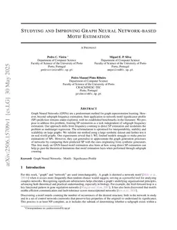 Studying and Improving Graph Neural Network-based Motif Estimation