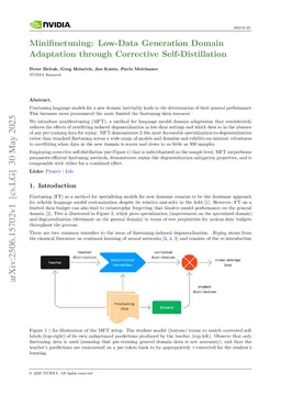 Minifinetuning: Low-Data Generation Domain Adaptation through Corrective Self-Distillation