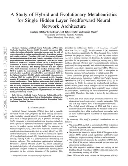 A Study of Hybrid and Evolutionary Metaheuristics for Single Hidden Layer Feedforward Neural Network Architecture