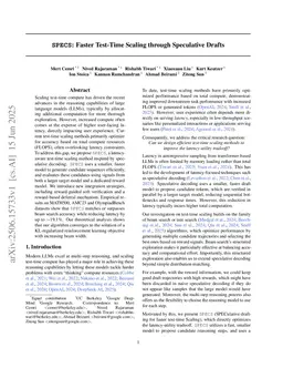 $\texttt{SPECS}$: Faster Test-Time Scaling through Speculative Drafts