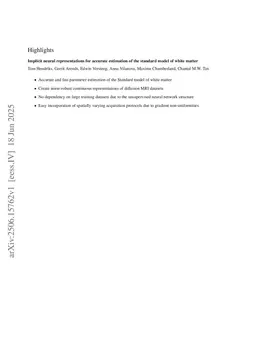 Implicit neural representations for accurate estimation of the standard model of white matter