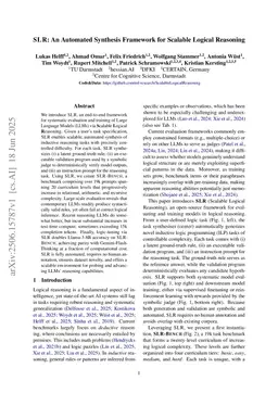 SLR: Automated Synthesis for Scalable Logical Reasoning