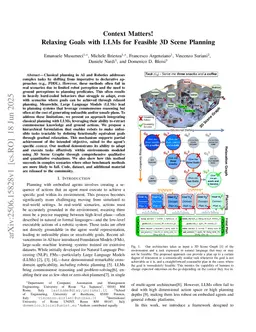 Context Matters! Relaxing Goals with LLMs for Feasible 3D Scene Planning