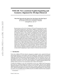 VEIGAR: View-consistent Explicit Inpainting and Geometry Alignment for 3D object Removal