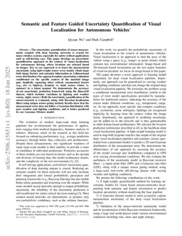 Semantic and Feature Guided Uncertainty Quantification of Visual Localization for Autonomous Vehicles