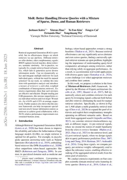 MoR: Better Handling Diverse Queries with a Mixture of Sparse, Dense, and Human Retrievers