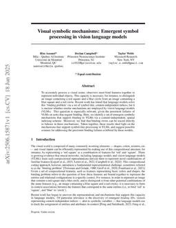 Visual symbolic mechanisms: Emergent symbol processing in vision language models