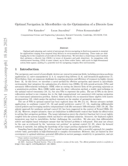 Optimal Navigation in Microfluidics via the Optimization of a Discrete Loss