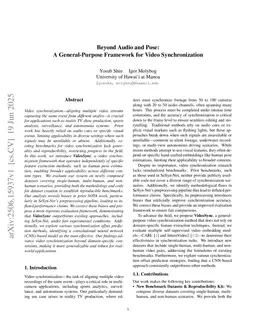 Beyond Audio and Pose: A General-Purpose Framework for Video Synchronization