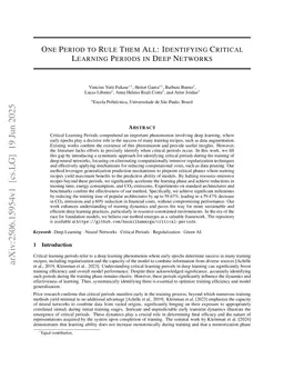 One Period to Rule Them All: Identifying Critical Learning Periods in Deep Networks
