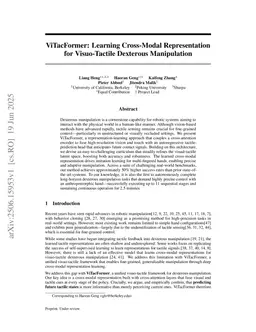 ViTacFormer: Learning Cross-Modal Representation for Visuo-Tactile Dexterous Manipulation