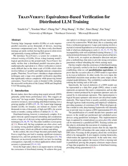 TrainVerify: Equivalence-Based Verification for Distributed LLM Training