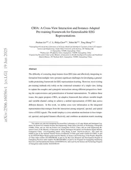CRIA: A Cross-View Interaction and Instance-Adapted Pre-training Framework for Generalizable EEG Representations