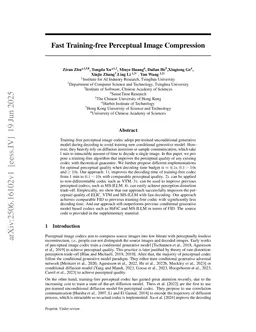 Fast Training-free Perceptual Image Compression